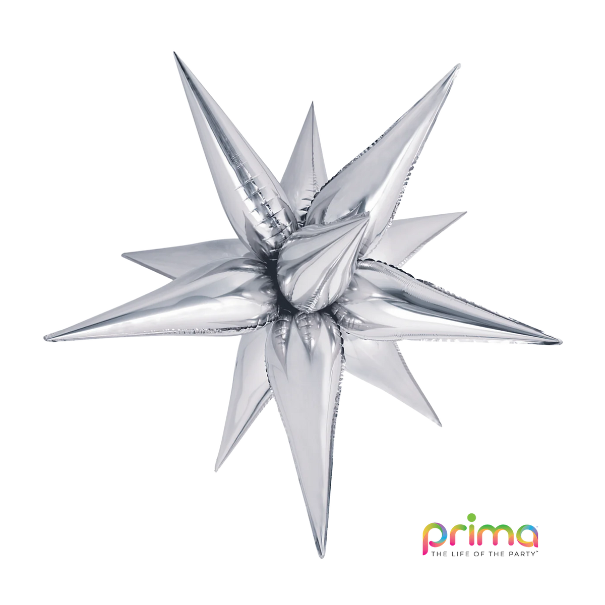Foil Balloon 40" Shape Silver Starburst - Tiger Feet Ireland