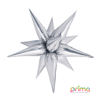 Foil Balloon 40" Shape Silver Starburst - Tiger Feet Ireland