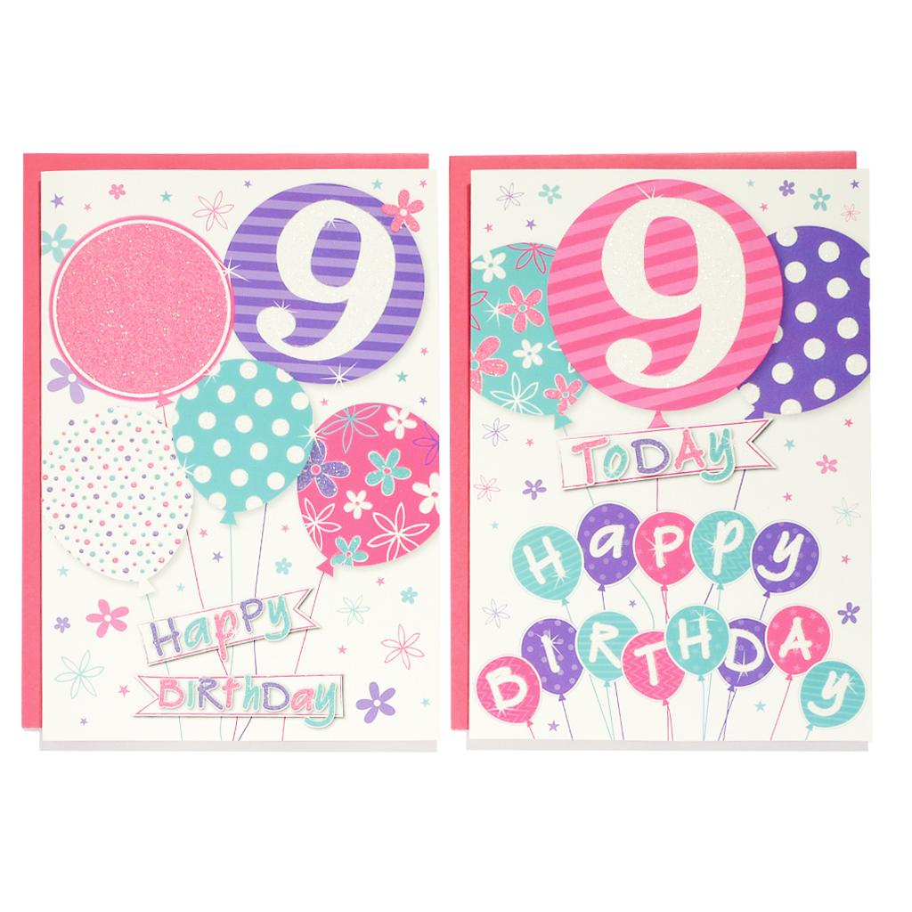 12pk Cards C50 Birthday Age 9 - Tiger Feet Ireland