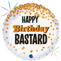 Foil Balloon 18" Round Happy Birthday Bastard - Tiger Feet Ireland