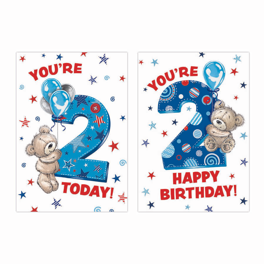 12pk Cards C50 Birthday Age 2 - Tiger Feet Ireland