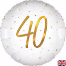 Foil Balloon 18" Sparkle White 40 Holographic - Tiger Feet Ireland