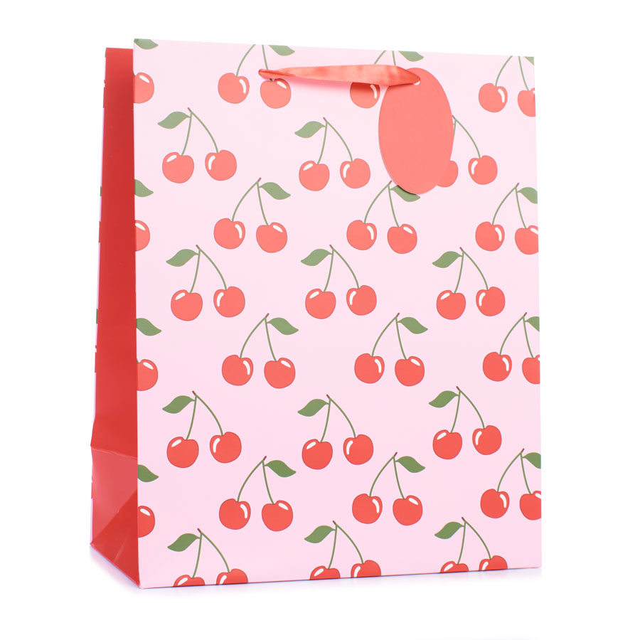 6pk Large Portrait Gift Bags Cherries - Tiger Feet Ireland