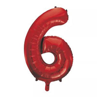 Foil Balloon 34" Big Numbers Red - Tiger Feet Ireland