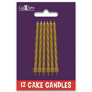 6pk Cake Candles Metallic Gold - Tiger Feet Ireland