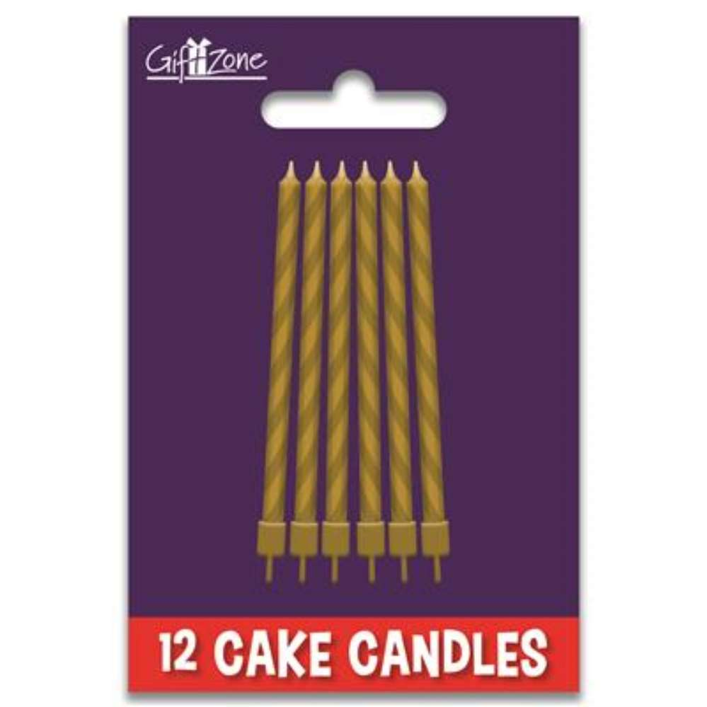 6pk Cake Candles Metallic Gold - Tiger Feet Ireland