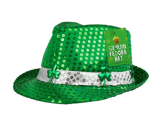 Gem Imports Fedora Hat Sequin Shamrock