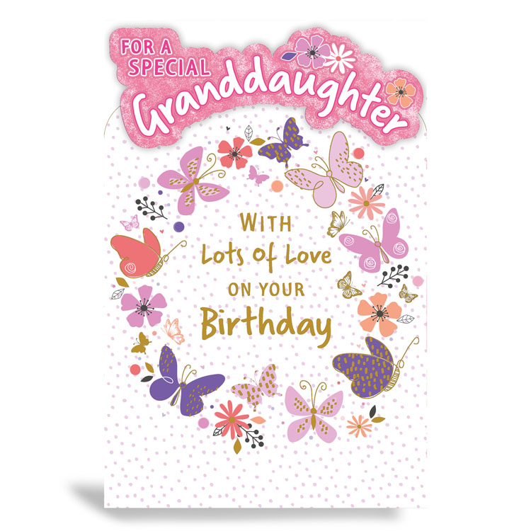 6pk Cards C75 Birthday Granddaughter - Tiger Feet Ireland