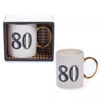 Age 80 Art Deco Mug - Tiger Feet Ireland