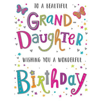 6pk Cards C50 Birthday Granddaughter - Tiger Feet Ireland