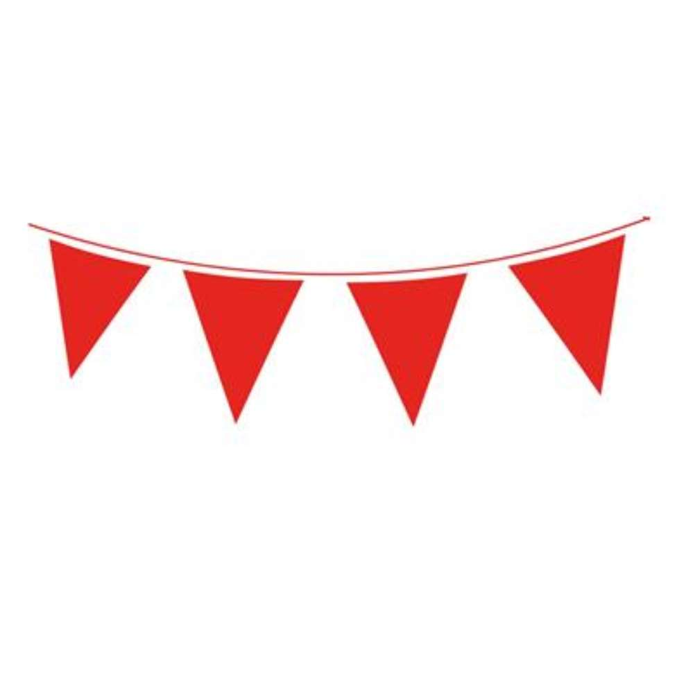 10m Waterproof Bunting 20 Flags Red - Tiger Feet Ireland