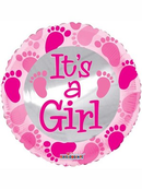 Foil Balloon 18" Round It's A Girl - Tiger Feet Ireland
