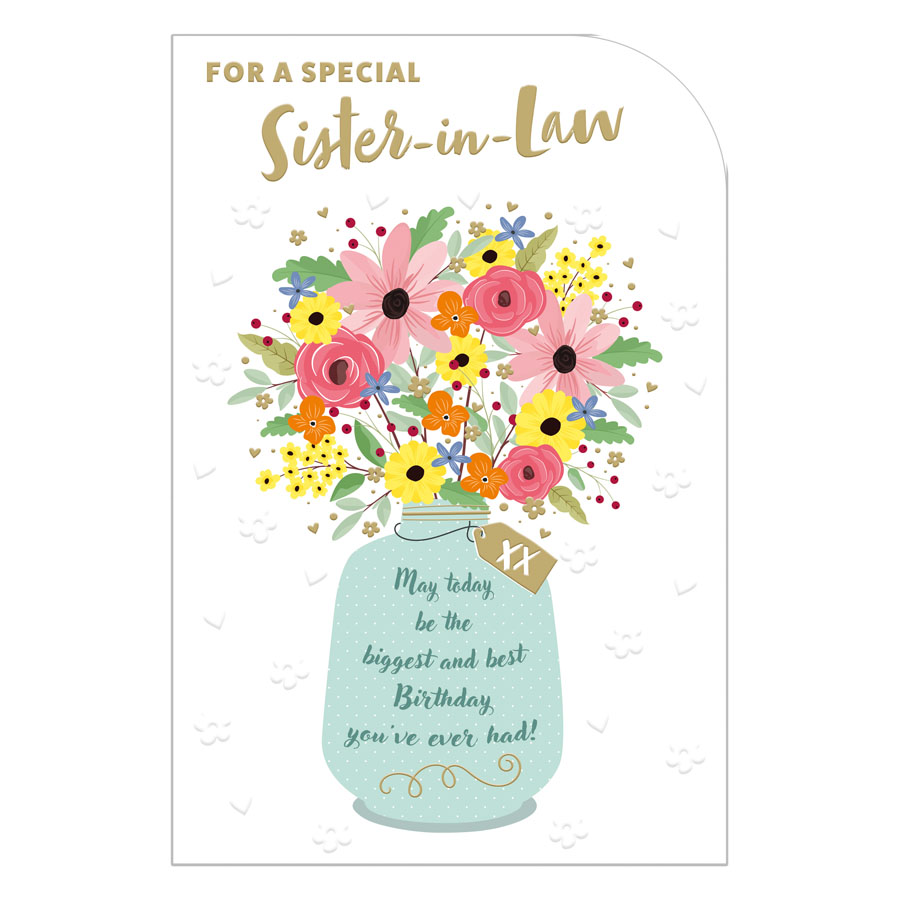 6pk Cards C75 Birthday Sister-In-Law - Tiger Feet Ireland