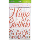 Happy Birthday Rose Gold Plastic Table Cove - Tiger Feet Ireland