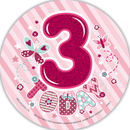 6pk Big Badges Birthday Age 3 - Tiger Feet Ireland