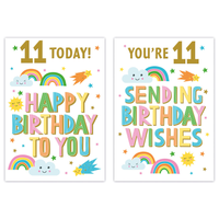 12pk Cards C50 Birthday Age 11 - Tiger Feet Ireland