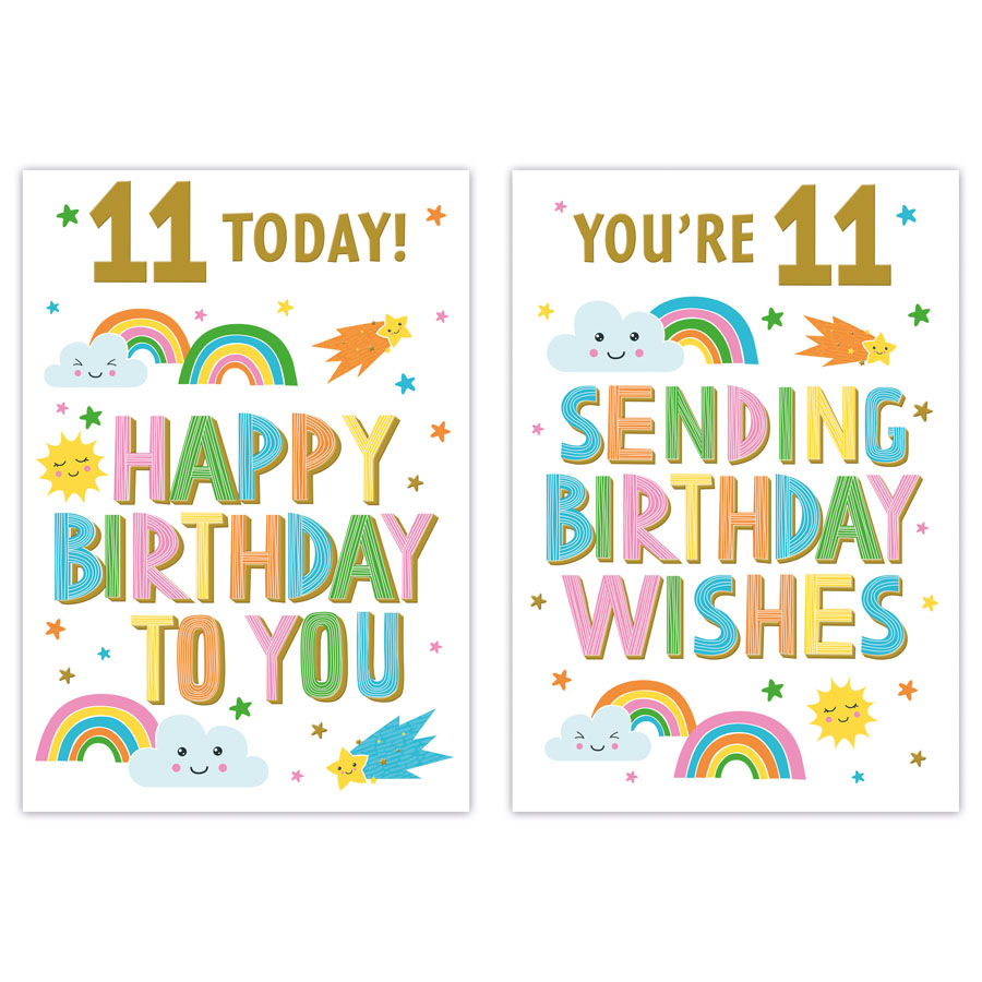 12pk Cards C50 Birthday Age 11 - Tiger Feet Ireland