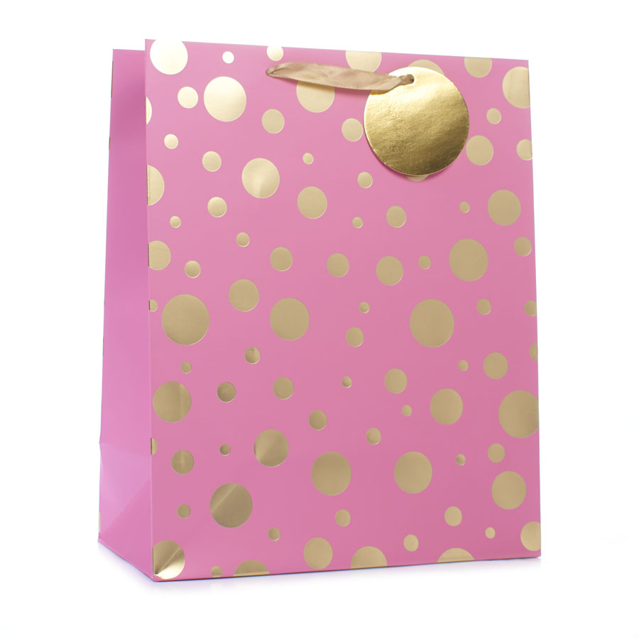 6pk Large Portrait Gift Bags Foil Spots - Tiger Feet Ireland