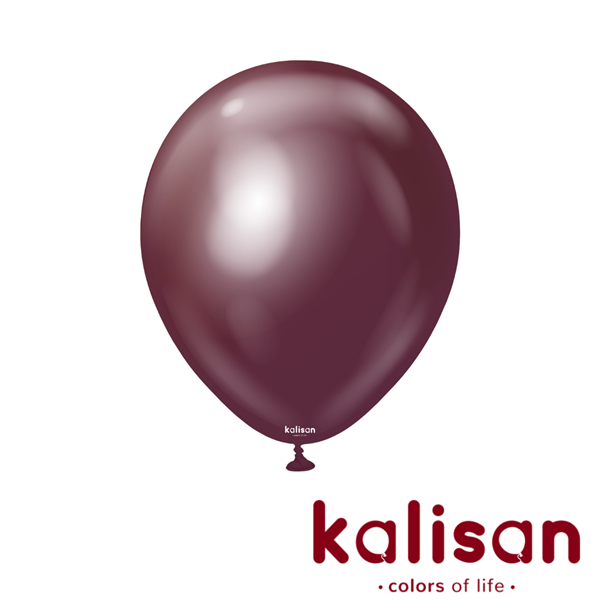 50ct Latex Balloon 12" Mirror Burgundy Kalisan - Tiger Feet Ireland
