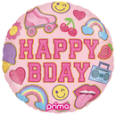 Foil Balloon 18" Round Birthday Girl Patches - Tiger Feet Ireland