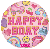 Foil Balloon 18" Round Birthday Girl Patches - Tiger Feet Ireland