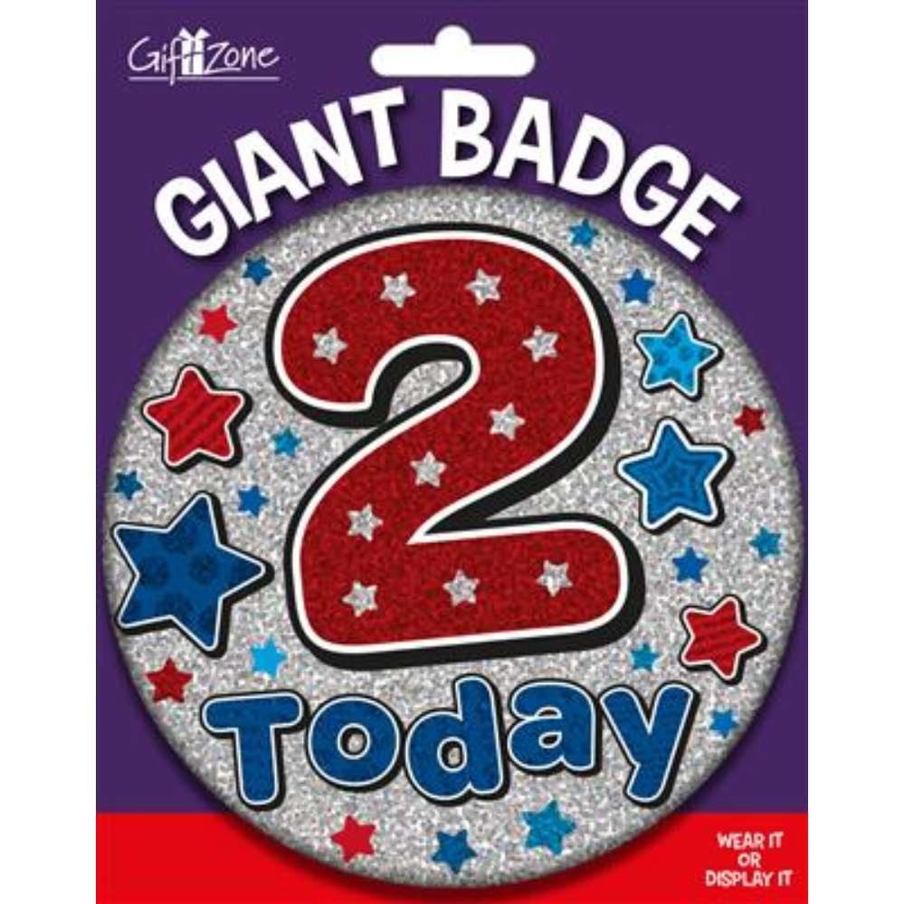 6pk Big Badges Birthday Age 2 - Tiger Feet Ireland