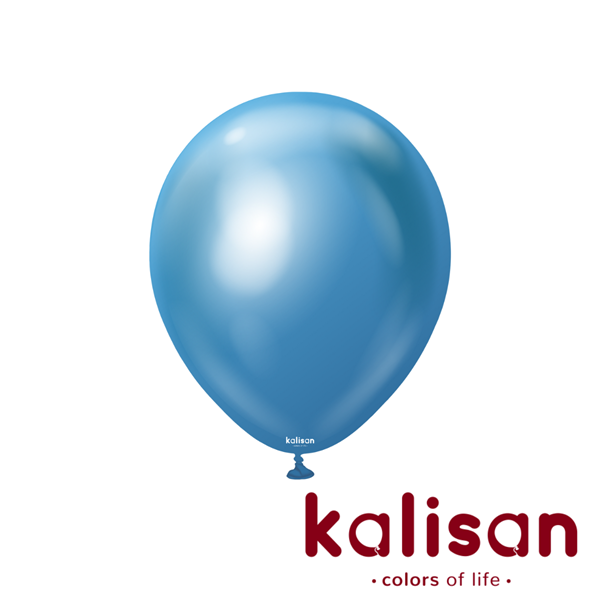 50ct Latex Balloon 12" Mirror Blue Kalisan - Tiger Feet Ireland